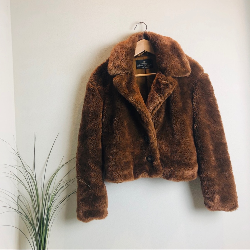 Free People Plush Faux Fur Brown Jacket - Picture 3 of 11